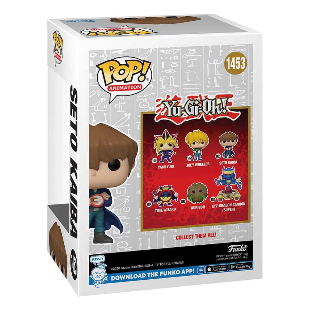 Yu-Gi-Oh Dit is Seto Kaiba van Yu-Gi-Oh als Funko Pop. Komt verpakt in een vensterverpakking en de figuur is ongeveer 9 CM groot.