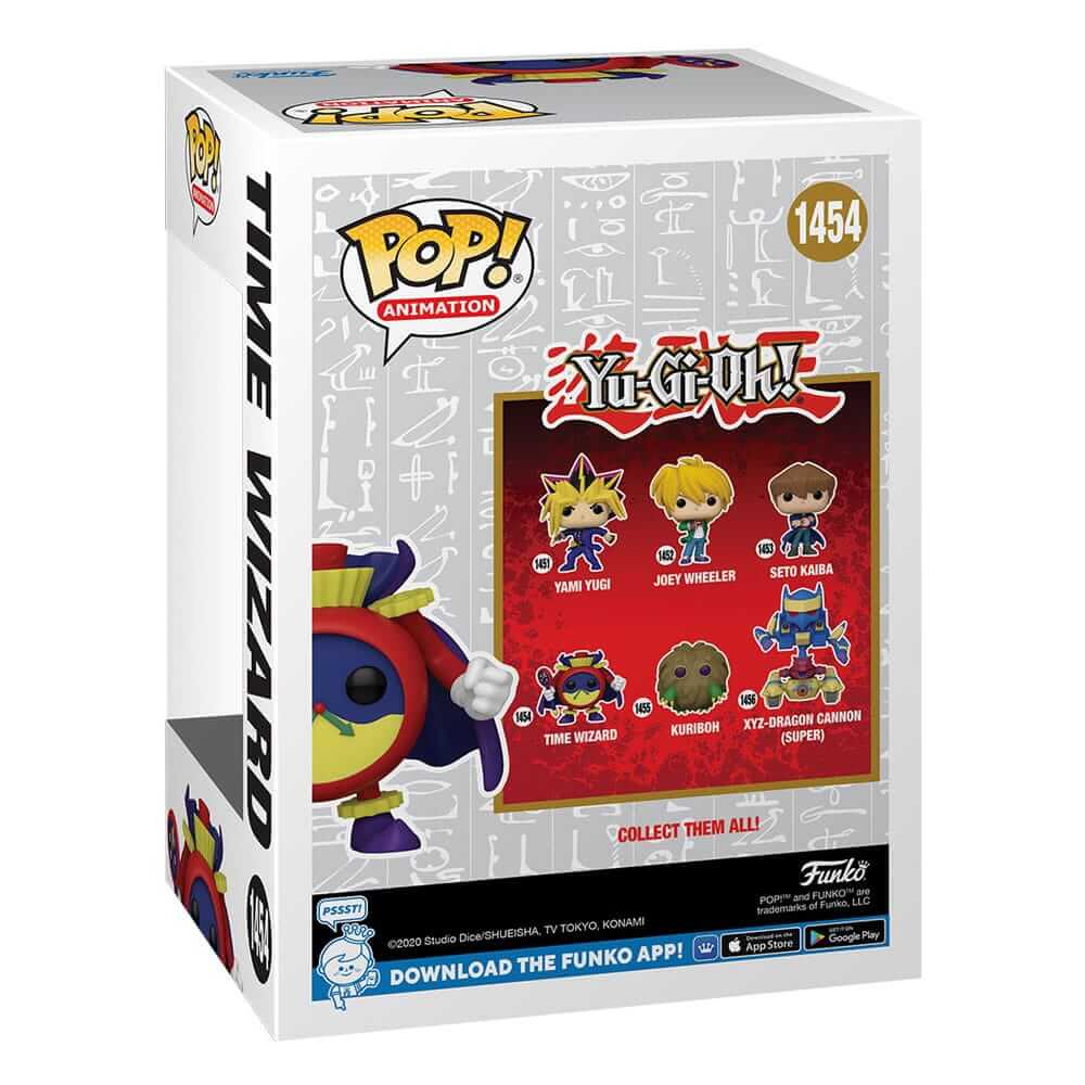 Yu-Gi-Oh Dit is Time Wizard van Yu-Gi-Oh als Funko Pop. Komt verpakt in een vensterverpakking en de figuur is ongeveer 9 CM groot.