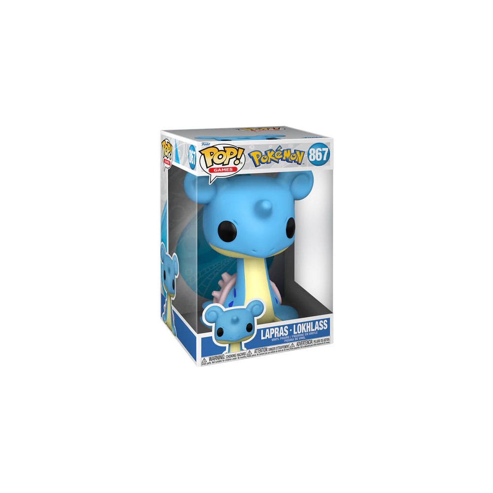 Pokémon Dit is Lapras als Funko Pop! figuur, komt verpakt in een window display box en is ongeveer 25 cm groot.