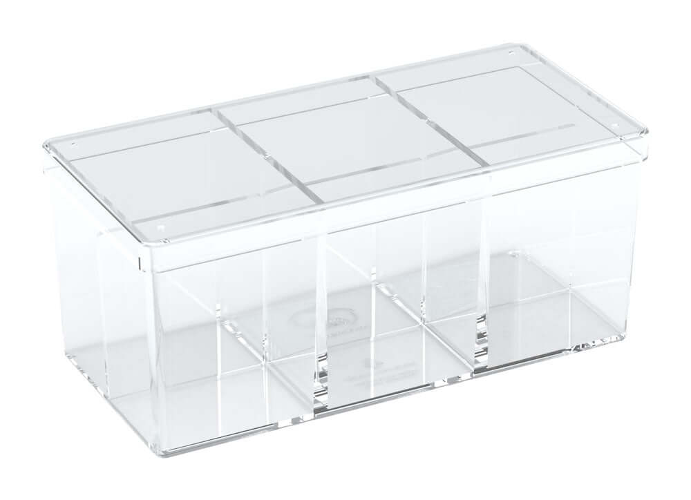 Accessoires Ever wish, you had more space for your cards, while still carrying only one box? The solution is finally here!The Stack´n´Safe Box 480 from UG´s line of high quality card boxes is made of clear polystyrene and can hold up to 480 (6 x 80) cards