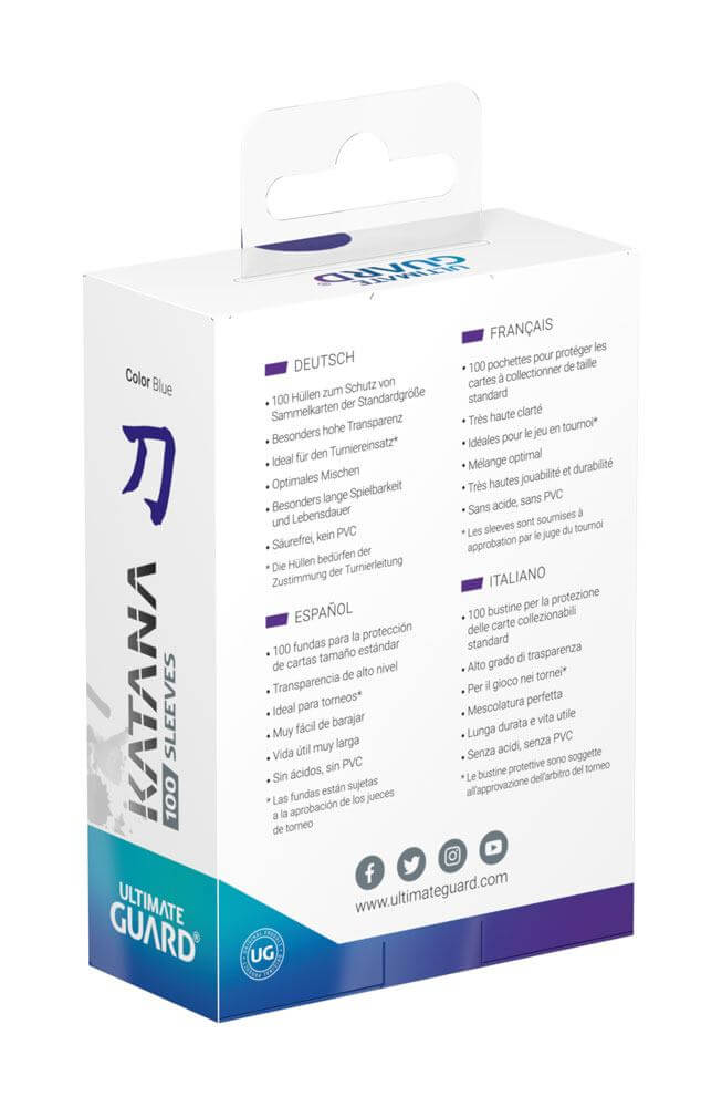 Accessoires Protect your cards like a Samurai with Ultimate Guard's Katana sleeves! Honoring the tradition of great Japanese craftmanship, these precision-made, top-of-the-line sleeves are fully opaque, extremely durable and will meet the highest standard