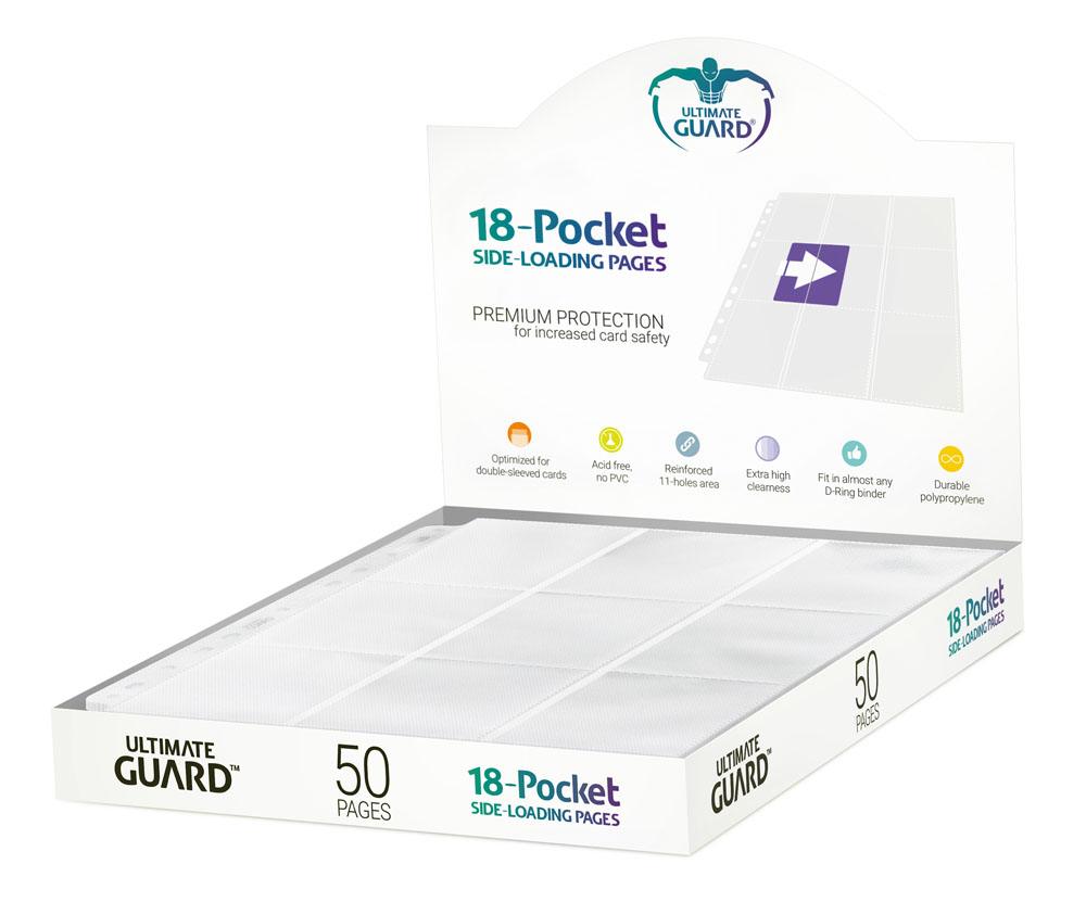 Accessoires High-quality, double-sided pocket pages (18 pockets, 9 pockets each on front and back side), that fit in almost any D-Ring-Binder, thanks to the double reinforced 11-hole strip. Each pack contains 50 pages for storing and carrying at least 900