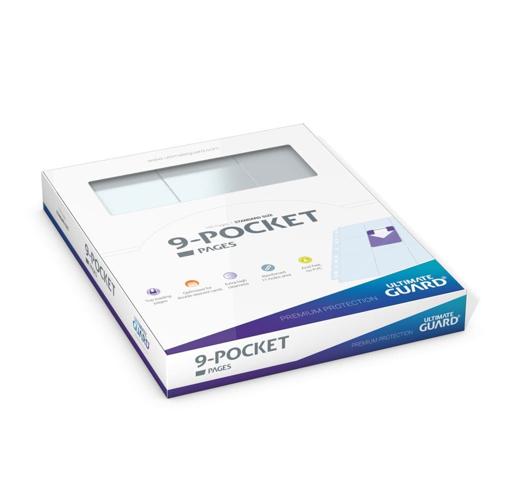 Accessoires High-quality 9-pocket pages, that fit in almost any D-Ring-Binder, thanks to the double reinforced 11-hole strip. Each pack contains 100 pages for storing and carrying at least 900 double-sleeved cards (9 per page). Top-loading Design Double r