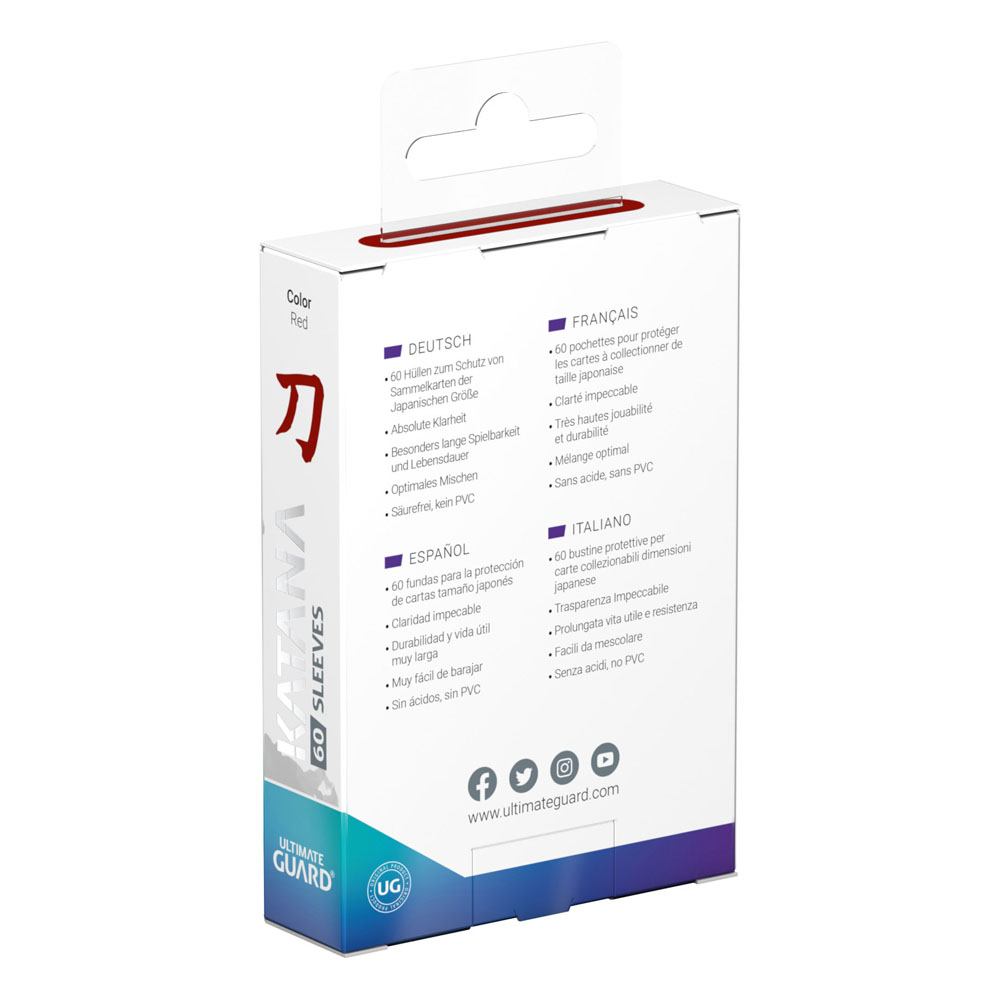 Ultimate Guard Katana Sleeves Japanese Size (60 stuks) - Rood