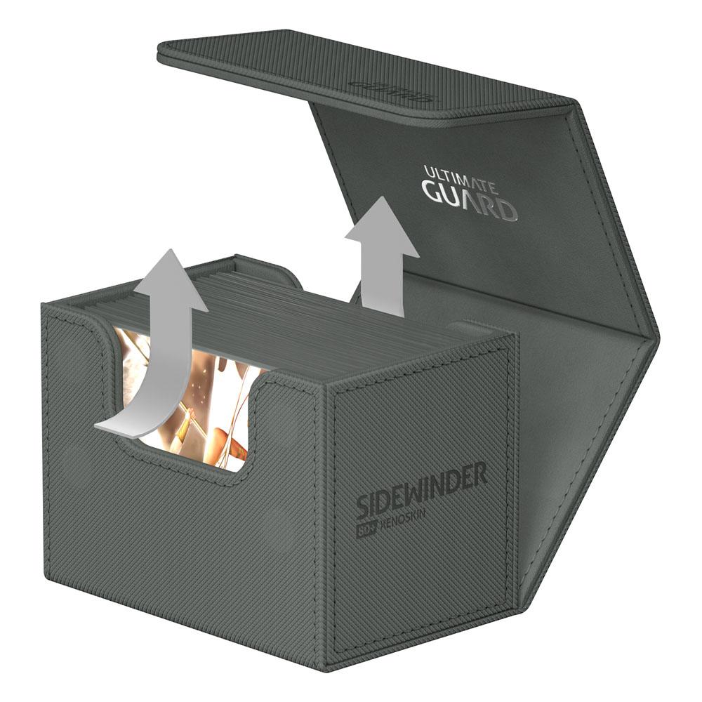 Accessoires Our convenient Sidewinder 80+ deck case provides easy access from both sides to your card deck. The box is optimized to hold 80 double-sleeved or 100 single-sleeved standard sized cards in Ultimate Guard Sleeves. The vibrant and elegant monoch