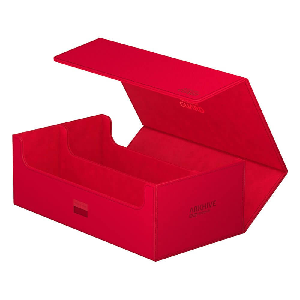 Accessoires Double your storage with our Arkhive 800+! This box offers space for more than 800 double-sleeved cards in standard size, can hold 350 Toploaders, or its two rows can simply be filled with a selection of your favorite deck boxes and cases. Its