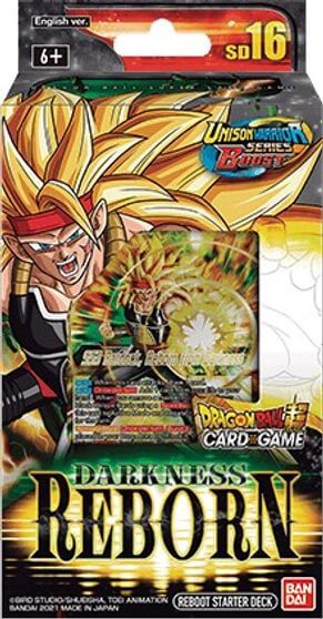 Dragon Ball Een Cross Spirits Black Starter Deck bevat 51 kaarten en een spelhandleiding.