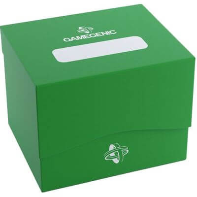 Accessoires The casual and smart solution for storing your deck! Made to fit up to 100 double-sleeved cards even in particularly thick inner sleeves, this durable deck box includes a self-locking lid and a write-on strip. Its Cobra Neck technology allows