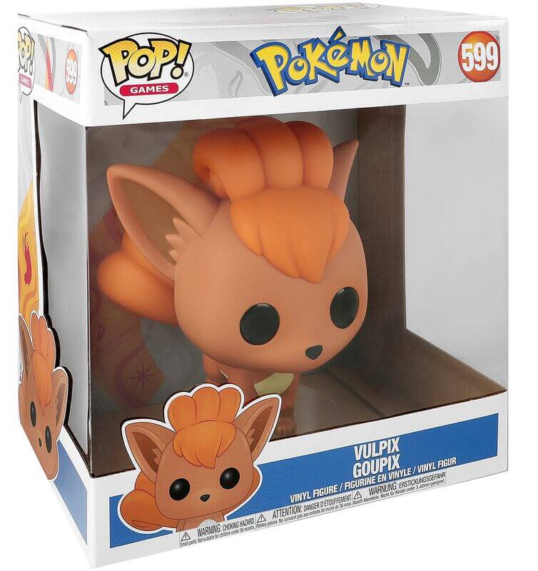 Pokémon Dit is Vulpix als Funko Pop! figuur, komt verpakt in een window display box en is ongeveer 25 cm groot.
