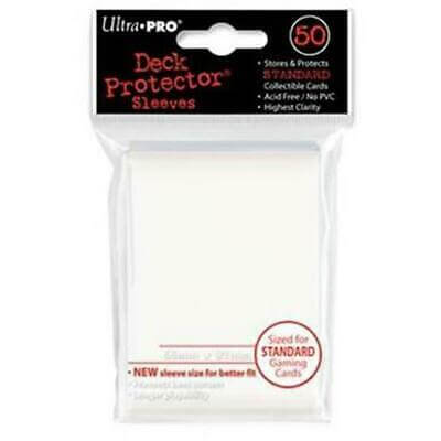 Accessoires Witte Deck Protectors Pro-Matte Non-Glare voor standaard kaarten (66x91 mm). Een pakje bevat 50 deck protectors.