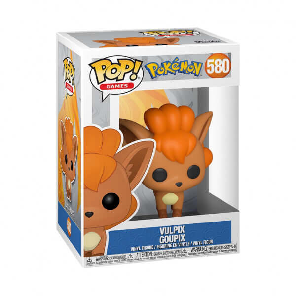 Pokémon Dit is Vulpix als Funko Pop! figuur, komt verpakt in een window display box en is ongeveer 9 cm groot.