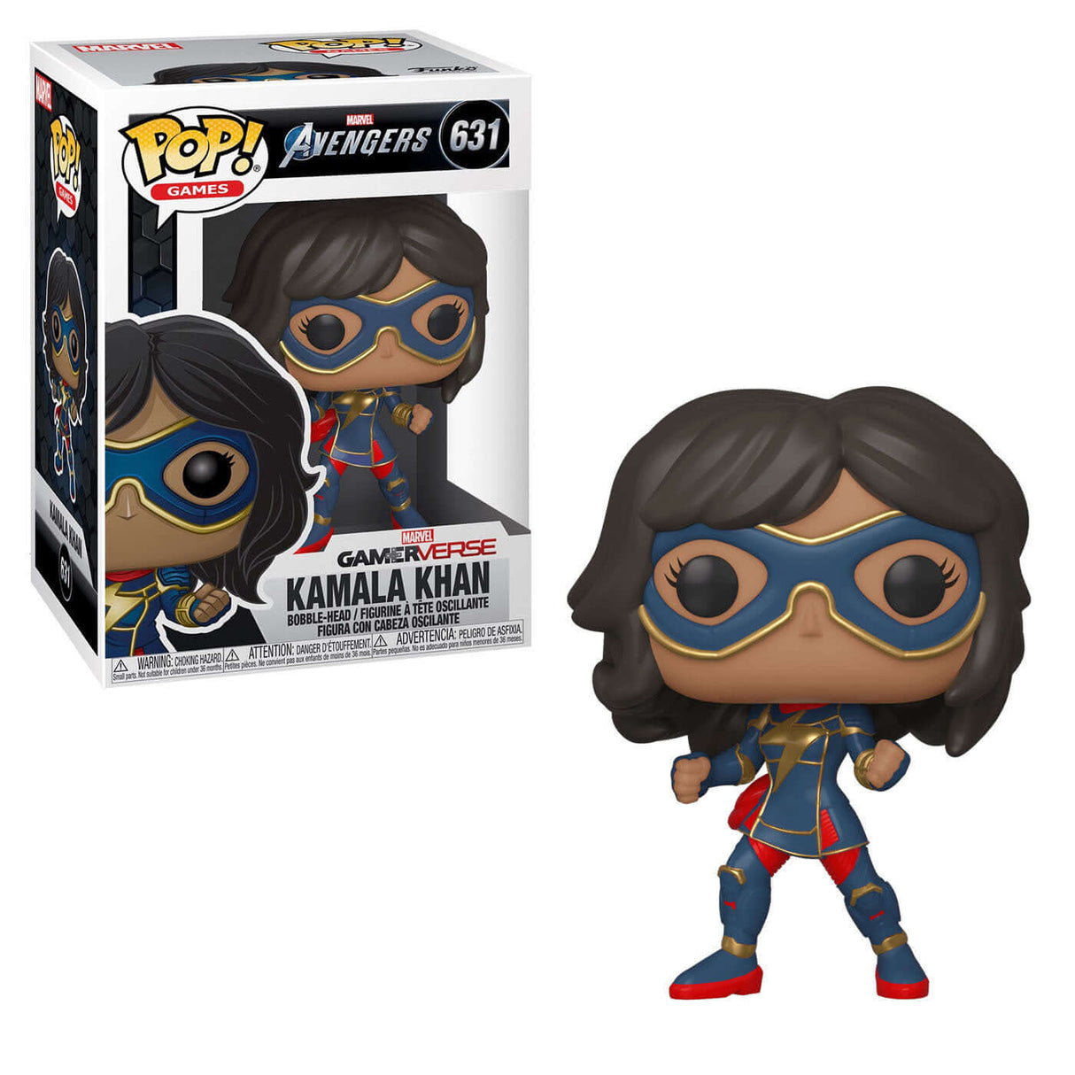 UITVERKOOP Deze leuke Marvel Avengers Kamala Khan Pop! Figuur is ongeveer 9 cm groot en komt verpakt in een window display box.