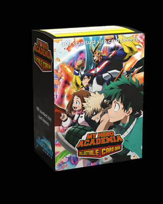 Accessoires Represent class 1-A on the gaming table and stand out with these quirky sleeves. Go beyond with these My Hero Academia sleeves! Plus ultra!Textured matte back with 'Plus Ultra Fight' artwork and clear front.JASCO license sleeves are made with