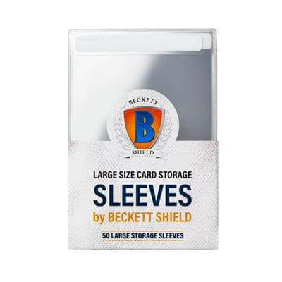 Accessoires 50 large storage card sleeves from Beckett ShieldWith these high-quality standard card covers (sleeves) from Beckett Shield you can ideally protect your cards. With this your cards are safe from signs of use like scratches, marks and bent corn