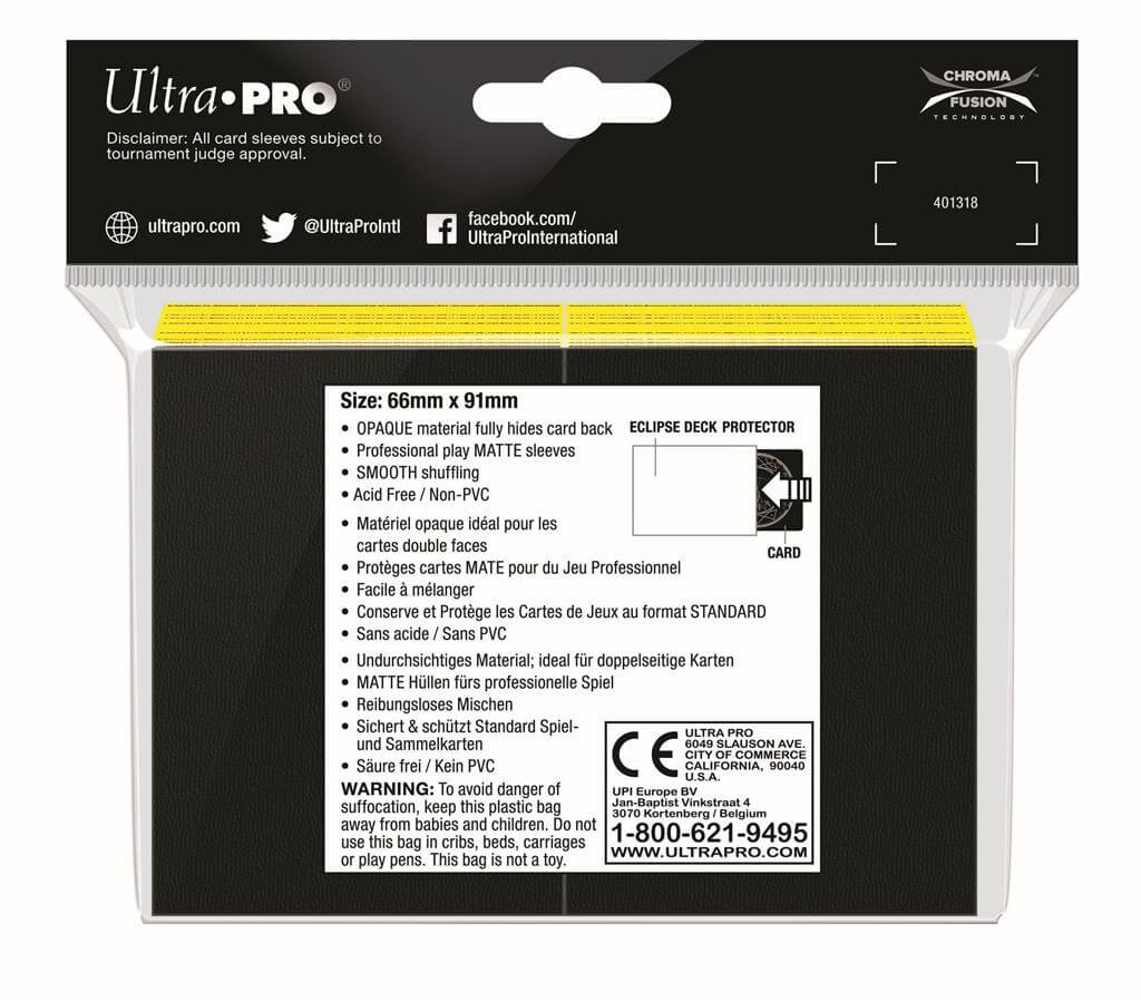 Accessoires Eclipse Deck Protector sleeves are now in 100ct packages, with three new colors! Royal Purple, Smoke Grey, & Forest Green. • New part numbers and color names to avoid ordering confusion. • Increased color and edge consistency. • All colors are
