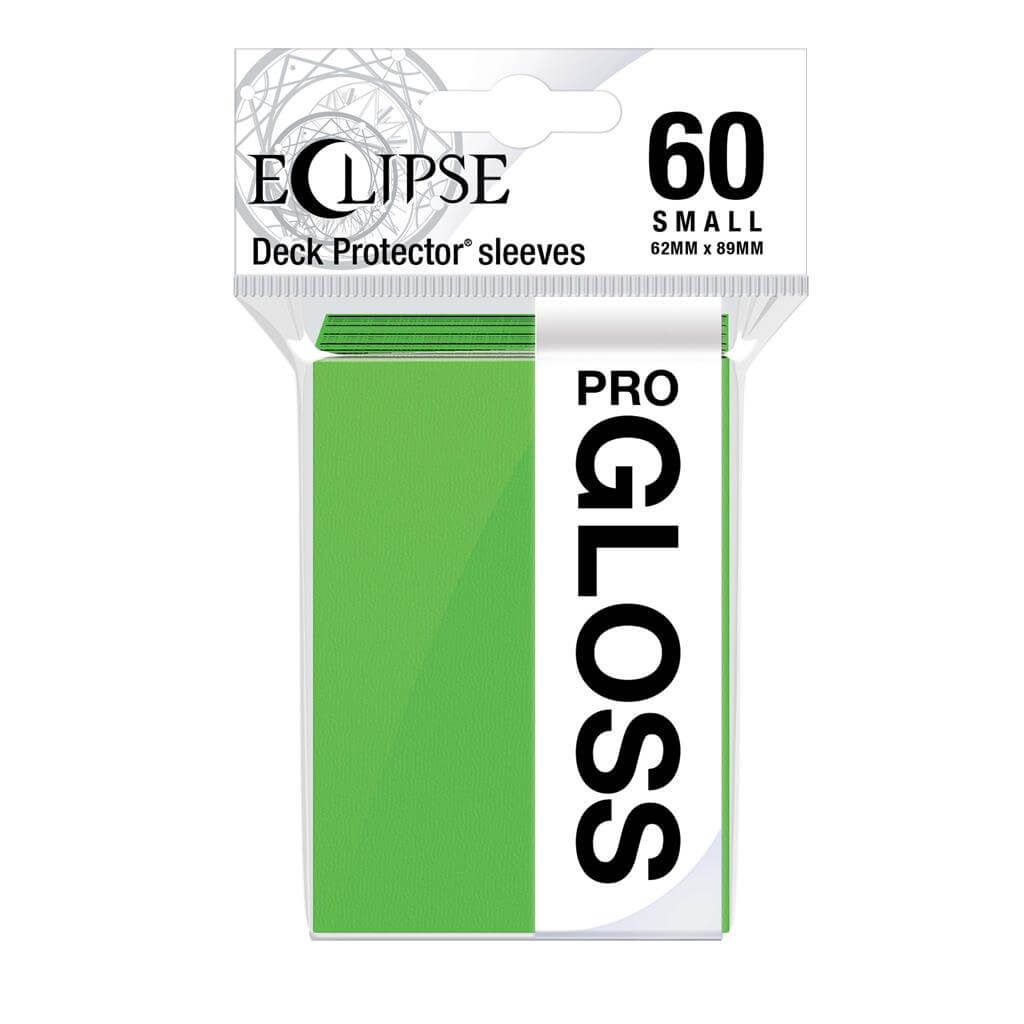 Accessoires Deze Eclipse Gloss Deck Protector sleeves verbergen de kaartrug volledig met een extra laag ondoorzichtig zwart materiaal. Elke verpakking bevat 60 sleeves. Dit product is geschikt voor smalle 62 x 89 (Yu-Gi-Oh!) speelkaarten.