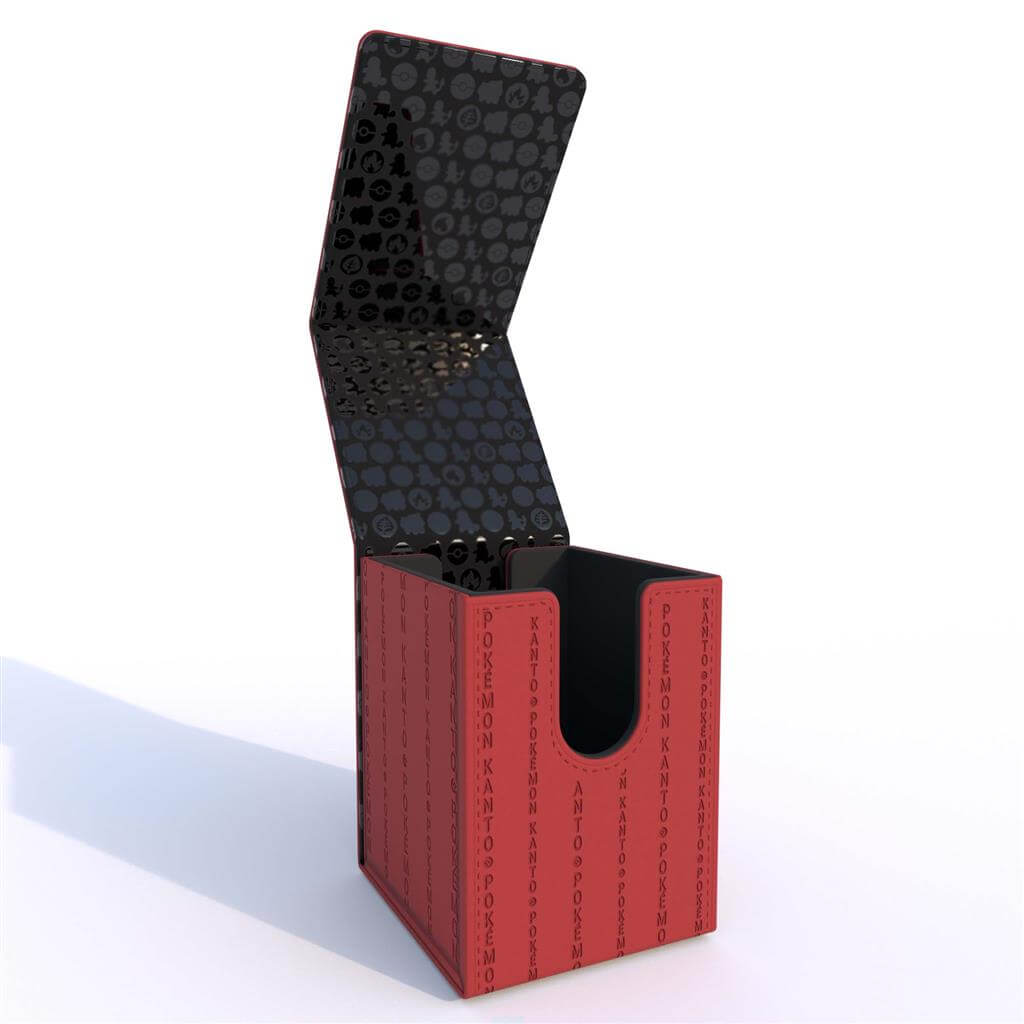 Pokémon Collect, store, and personalize with the Alcove Click for Pokémon! The Alcove Click comes with four themed badges featuring Bulbasaur, Charmander, Squirtle and Pikachu. This Deck Box holds up to 100 standard size trading cards double-sleeved in Ul