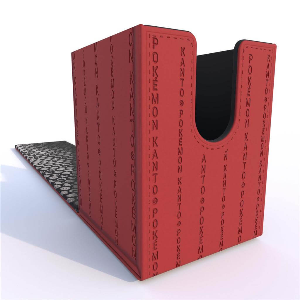 Pokémon Collect, store, and personalize with the Alcove Click for Pokémon! The Alcove Click comes with four themed badges featuring Bulbasaur, Charmander, Squirtle and Pikachu. This Deck Box holds up to 100 standard size trading cards double-sleeved in Ul