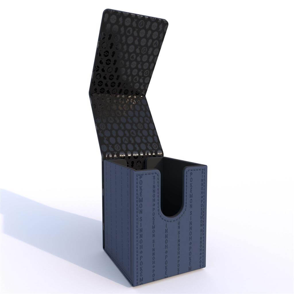 Pokémon Collect, store, and personalize with the Alcove Click for Pokémon! The Alcove Click comes with four themed badges featuring Turtwig, Chimchar, Piplup and Riolu. This Deck Box holds up to 100 standard size trading cards double-sleeved in Ultra PRO