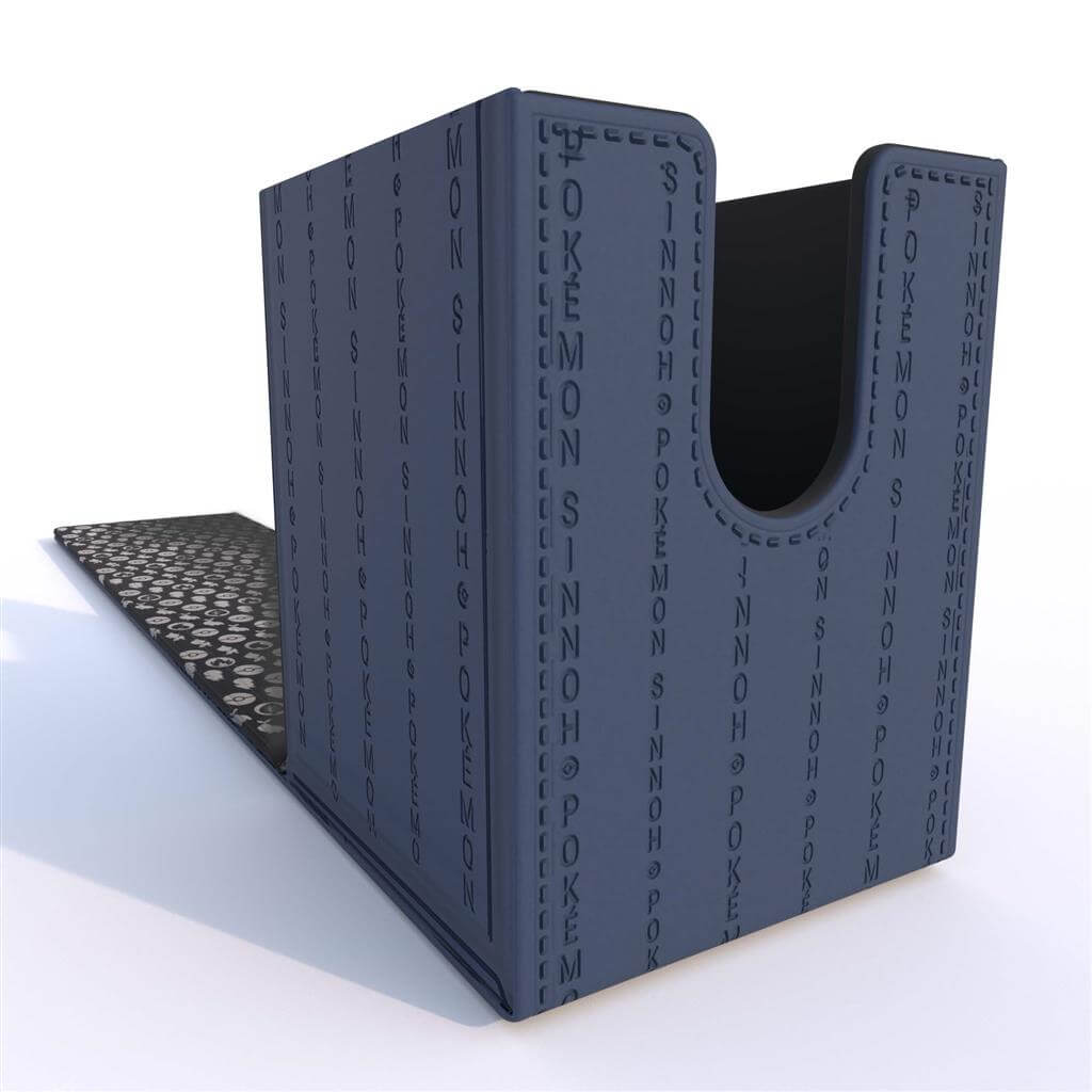 Pokémon Collect, store, and personalize with the Alcove Click for Pokémon! The Alcove Click comes with four themed badges featuring Turtwig, Chimchar, Piplup and Riolu. This Deck Box holds up to 100 standard size trading cards double-sleeved in Ultra PRO