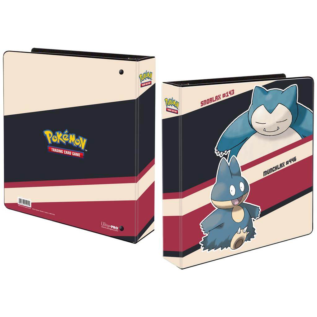 Pokémon 2” Albums for Pokémon feature a vibrant, full-art cover of Snorlax and Munchlax. Equipped with 2-inch thick D-rings, this 3-ring album is perfect for large collections of pages or organizing school work. Made in California, U.S.A. (pages sold sepa