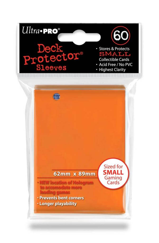 Accessoires Oranje Deck Protectors voor smalle kaarten (62x89 mm). Een pakje bevat 60 deck protectors.