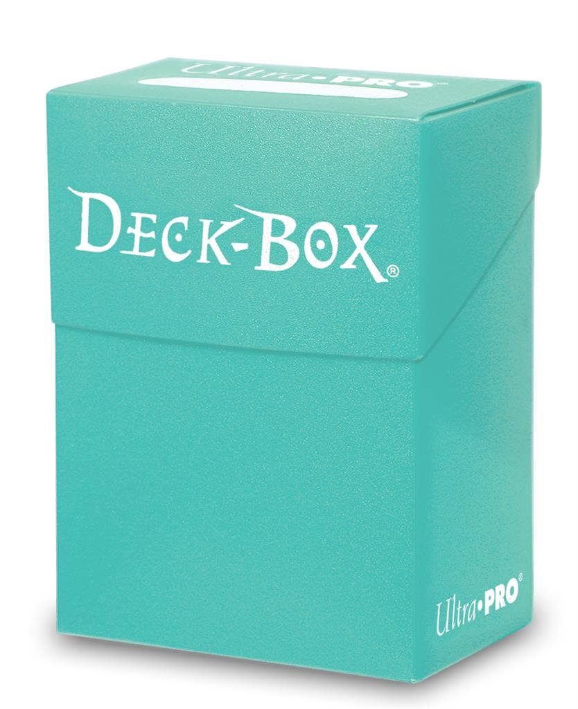 Accessoires Aqua blauwe solid deckbox voor het veilig bewaren en vervoeren van je speelkaarten. Geschikt voor maximaal 80 sleeved kaarten.