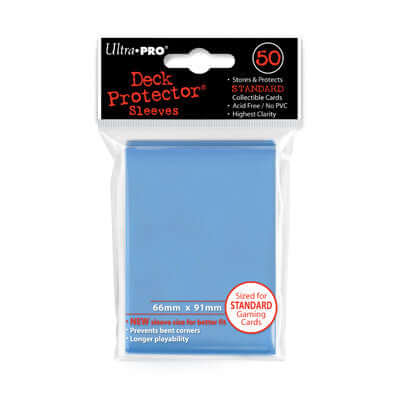 Accessoires Paarse Deck Protectors voor standaard kaarten (66x91 mm). Een pakje bevat 50 deck protectors.