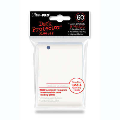 Accessoires Witte Deck Protectors voor smalle kaarten (62x89 mm). Een pakje bevat 60 deck protectors.