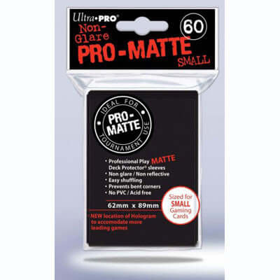 Accessoires Zwarte Deck Protectors Pro-Matte Non-Glare voor smalle kaarten (62x89 mm). Een pakje bevat 60 deck protectors.