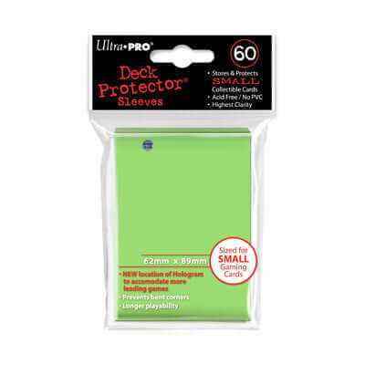 Accessoires Lime-Groene Deck Protectors voor smalle kaarten (62x89 mm). Een pakje bevat 60 deck protectors.