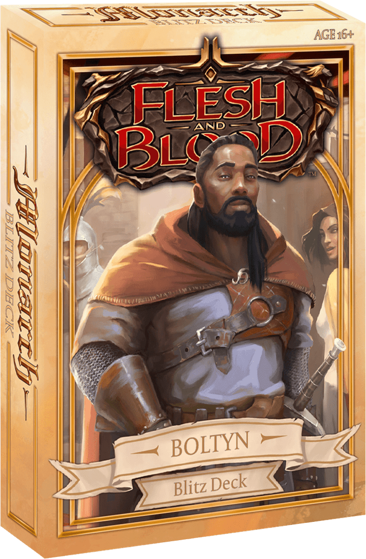 UITVERKOOP Flesh and Blood Monarch is een standalone boosterset van 307 kaarten die 4 nieuwe helden met gloednieuwe vaardigheden brengt voor het conflict tussen licht en donker.Een Blitz deck is een direct speelbaar heldendeck voor Flesh and Blood. Elk Bl