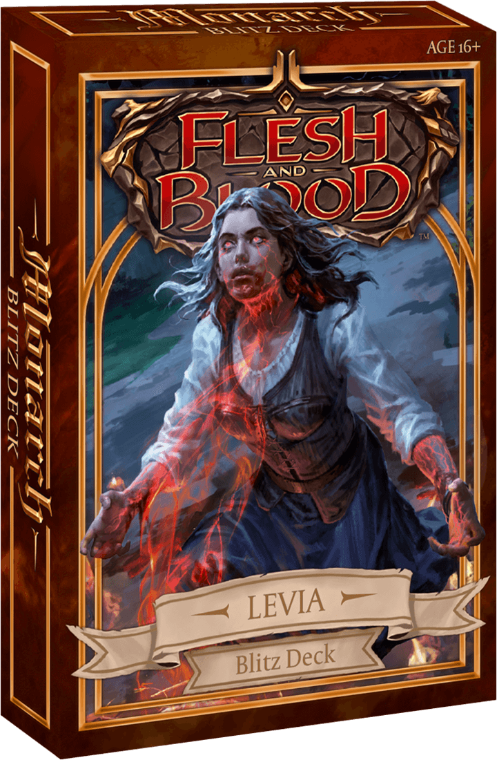 UITVERKOOP Flesh and Blood Monarch is een standalone boosterset van 307 kaarten die 4 nieuwe helden met gloednieuwe vaardigheden brengt voor het conflict tussen licht en donker.Een Blitz deck is een direct speelbaar heldendeck voor Flesh and Blood. Elk Bl