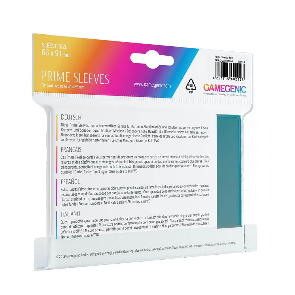 Accessoires Deze blauwe Prime Sleeves bieden een hoogwaardige bescherming voor standaard formaat kaarten van maximaal 64x89mm.