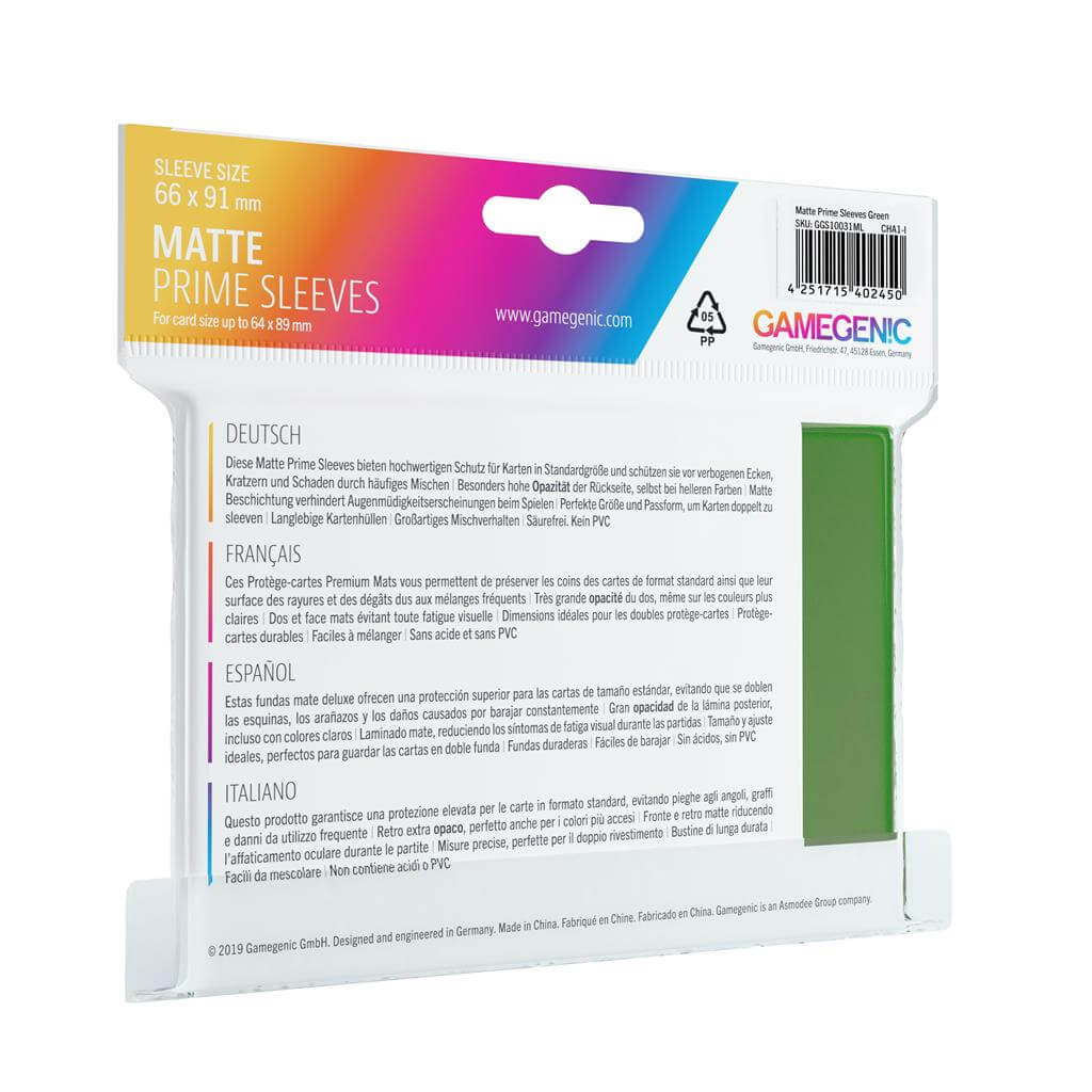 Accessoires Deze groene Matte Sleeves bieden een hoogwaardige bescherming voor standaard formaat kaarten van maximaal 64x89mm.