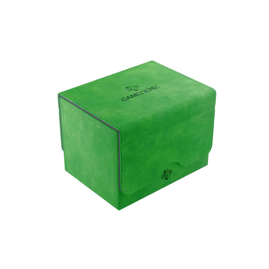Accessoires Deze groene, aanpasbare Sidekick deckbox is geschikt voor een deck van 100 kaarten met dubbele sleeves.