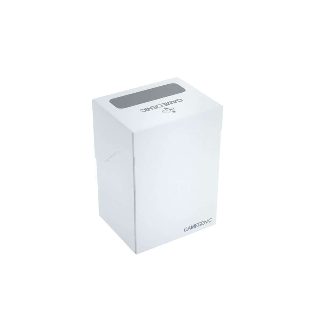 Accessoires Witte, casual deckbox die geschikt is voor het beschermen en opbergen van maximaal 80 kaarten met dubbele sleeves.