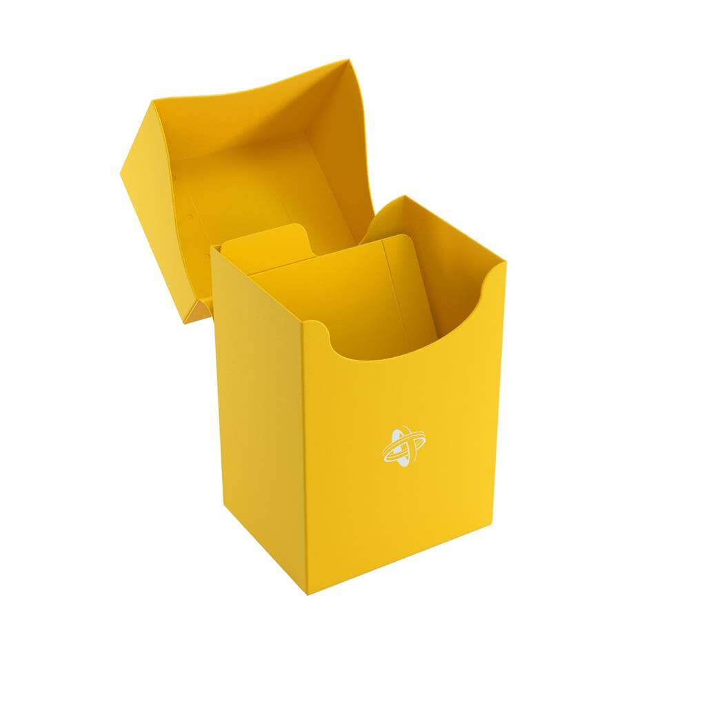 Accessoires Gele, casual deckbox die geschikt is voor het beschermen en opbergen van maximaal 80 kaarten met dubbele sleeves.