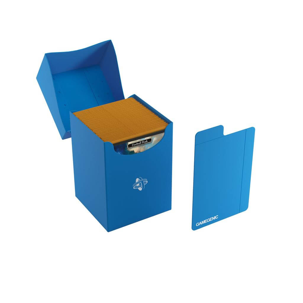 Accessoires Blauwe, casual deckbox die geschikt is voor het beschermen en opbergen van maximaal 100 kaarten met dubbele sleeves.