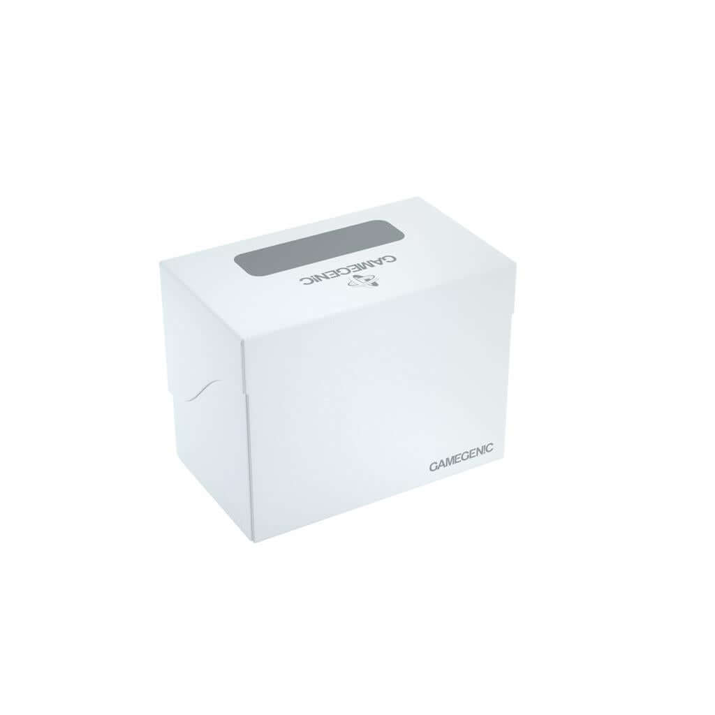 Accessoires Witte, casual sideloading deckbox die geschikt is voor het beschermen en opbergen van maximaal 80 kaarten met dubbele sleeves.