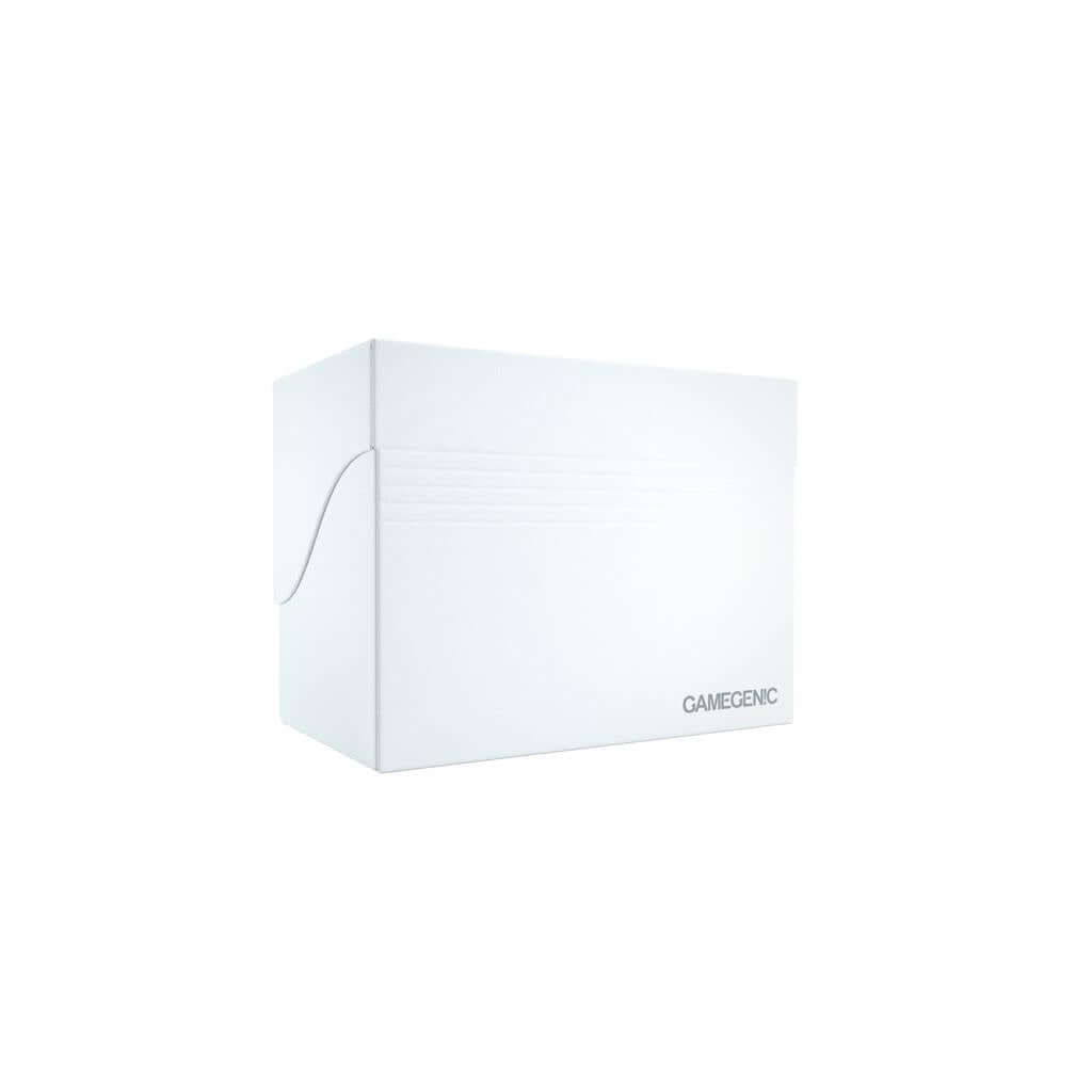 Accessoires Witte, casual sideloading deckbox die geschikt is voor het beschermen en opbergen van maximaal 80 kaarten met dubbele sleeves.