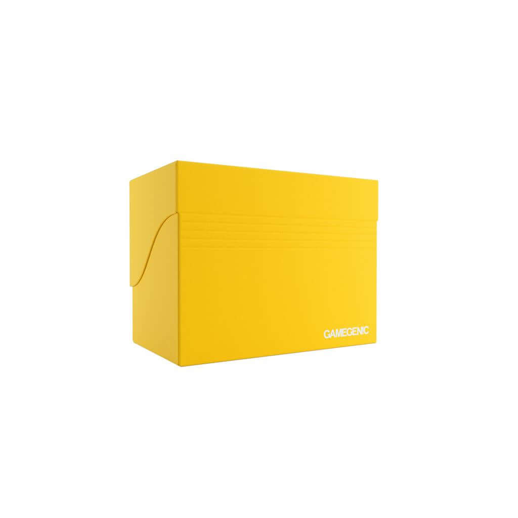 Accessoires Gele, casual sideloading deckbox die geschikt is voor het beschermen en opbergen van maximaal 80 kaarten met dubbele sleeves.