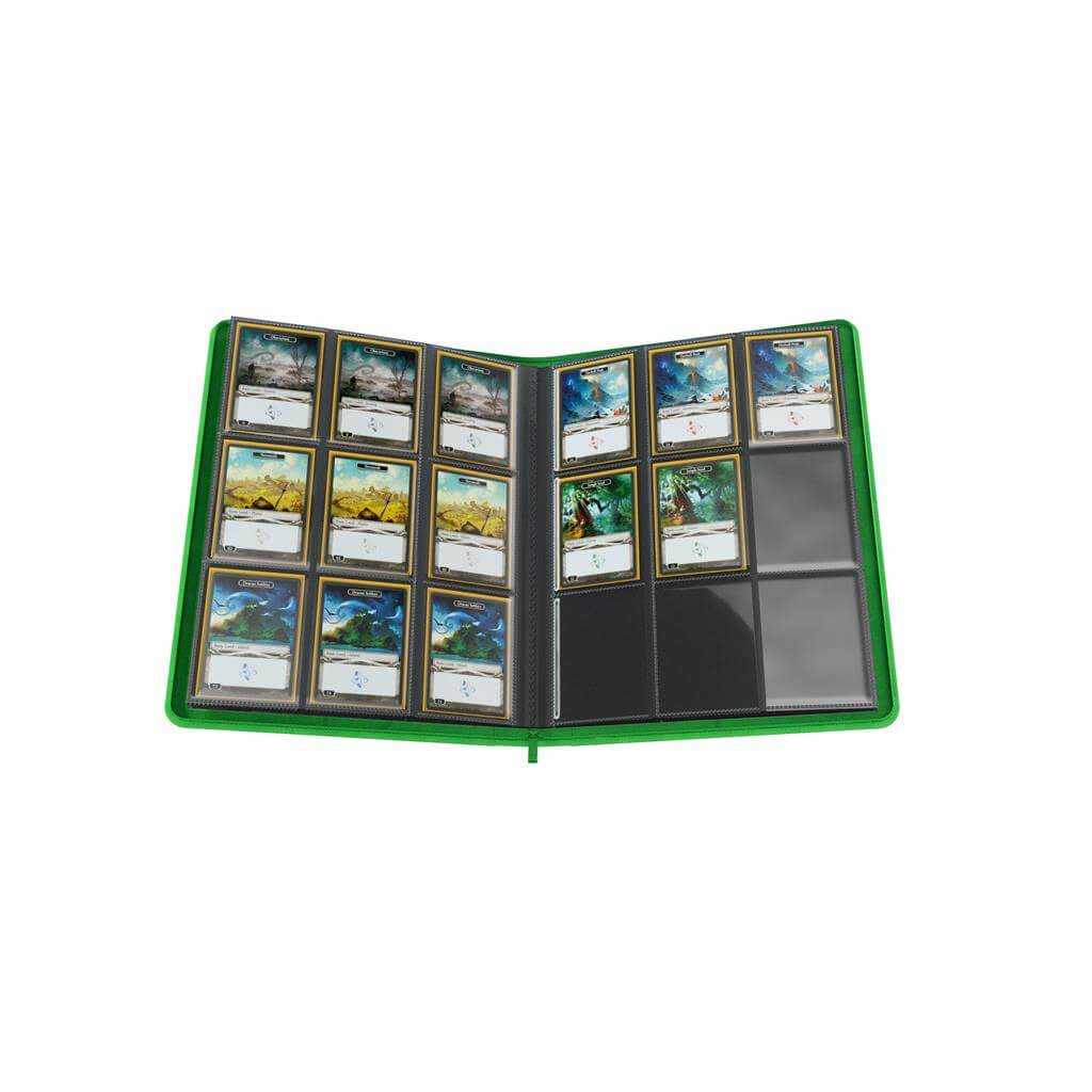 Accessoires Dit groene Zip-Up album is met een rits te openen en sluiten en is voorzien van 20 sideloading 18-Pocket pagina's voor een totale capaciteit van 360 kaarten (zelfs met dubbele sleeves).