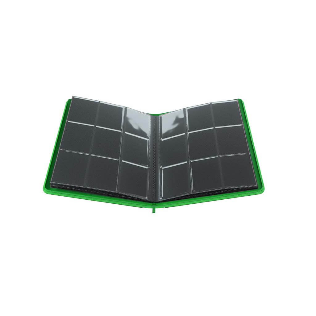 Accessoires Dit groene Zip-Up album is met een rits te openen en sluiten en is voorzien van 20 sideloading 18-Pocket pagina's voor een totale capaciteit van 360 kaarten (zelfs met dubbele sleeves).