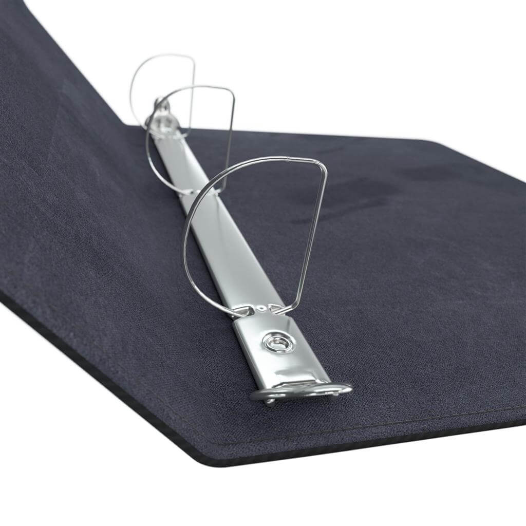 Accessoires Zwarte ringbandmap met 3 sterke ringen voor zowel 18-pocket als 9-pocket pagina's.