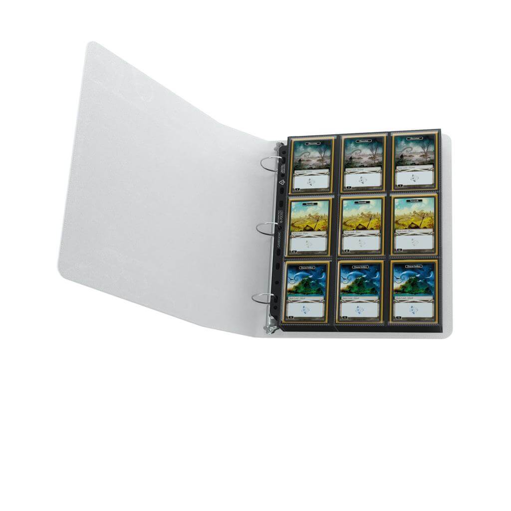 Accessoires Witte ringbandmap met 3 sterke ringen voor zowel 18-pocket als 9-pocket pagina's.