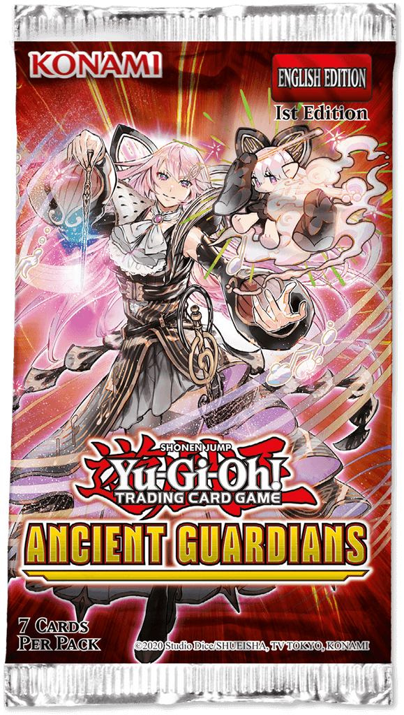 Yu-Gi-Oh Ancient Guardians unearths powerful new monsters in Spring 2021! This 60-card booster set introduces 3 brand-new strategies along with older cards that enhance them. As in Toon Chaos and Genesis Impact, 15 cards from the set will also be availabl