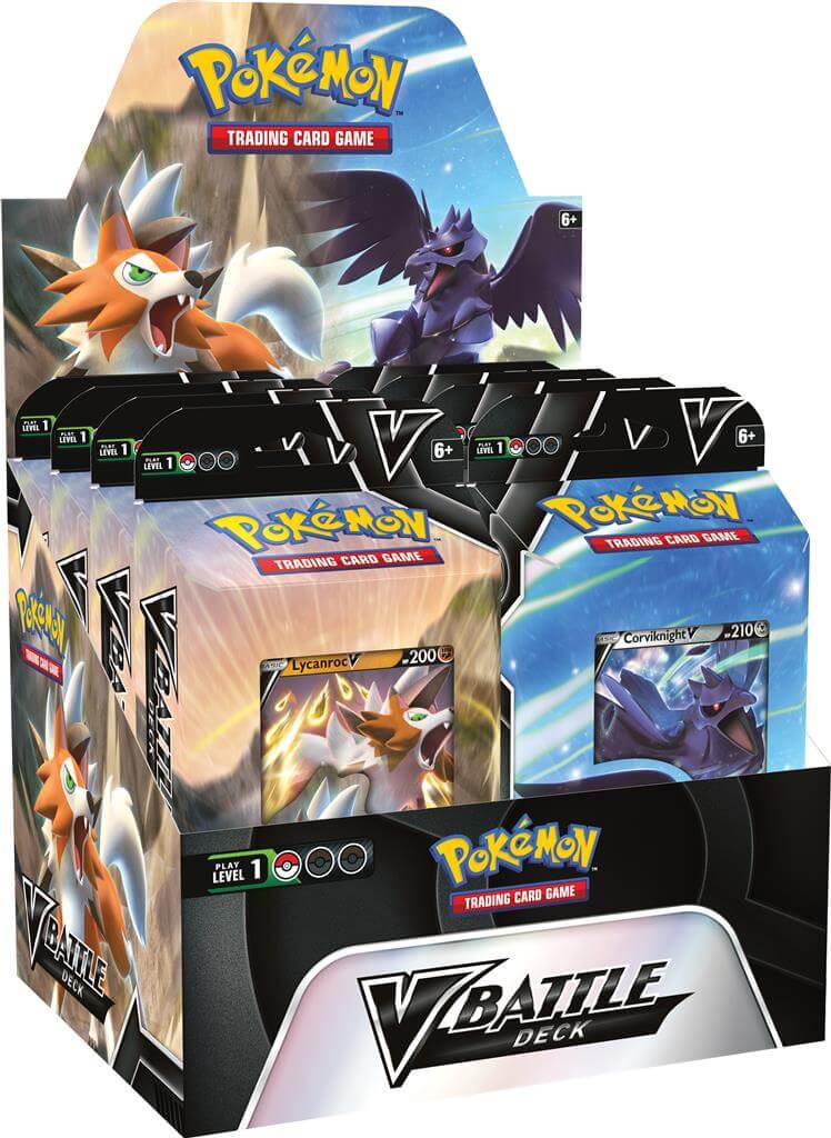 Pokémon Ontketen de krachten van de schemering en de nacht met een deck met Lycanroc V of Corviknight V! Lycanroc V leidt een krachtig team Fighting types, en Corviknight V biedt de verpletterende kracht van Metal types, zodat je beurt na beurt grote aanv