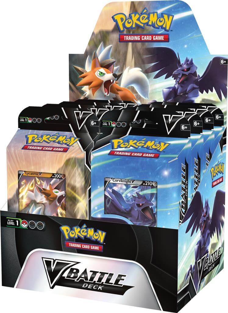 Pokémon Ontketen de krachten van de schemering en de nacht met een deck met Lycanroc V of Corviknight V! Lycanroc V leidt een krachtig team Fighting types, en Corviknight V biedt de verpletterende kracht van Metal types, zodat je beurt na beurt grote aanv