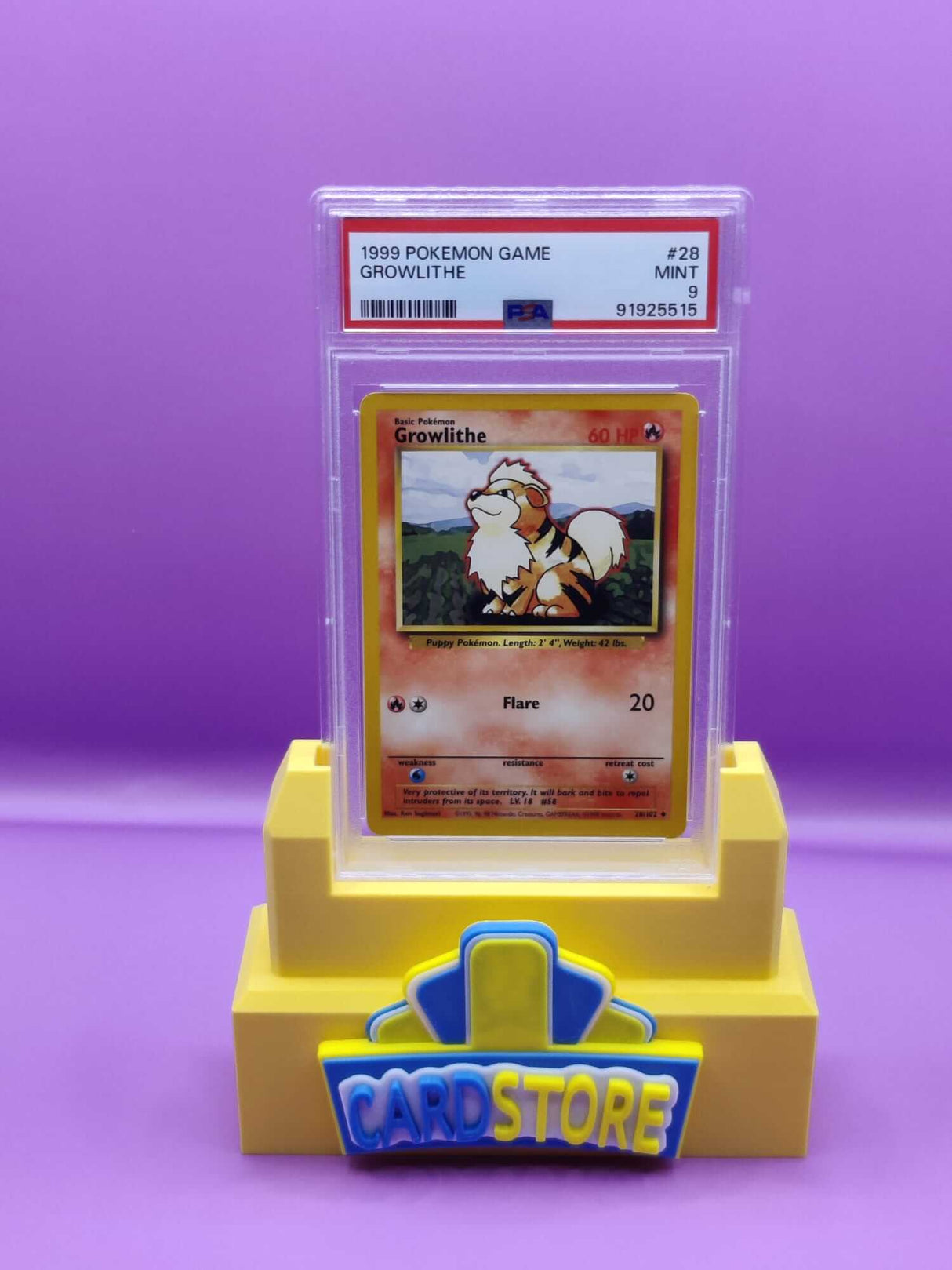 Growlithe - Base Set - #28 - PSA 9